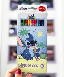 LAPIS DE COR 12 CORES STITCH
