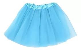 SAIA DE TULE  40 CM GLITTER OU LISA AZUL CLARO