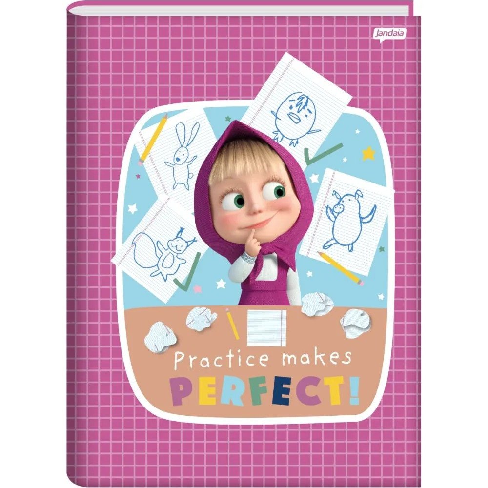 CADERNO BROCHURA PEQUENHO MASHA E O URSO - 80 FOLHAS