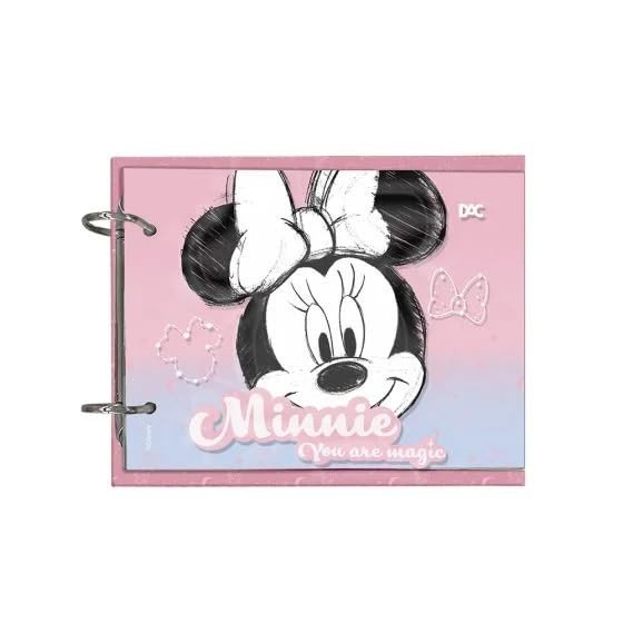FICHÁRIO C/2 ARGOLAS MINNIE MOUSE - 80 FOLHAS