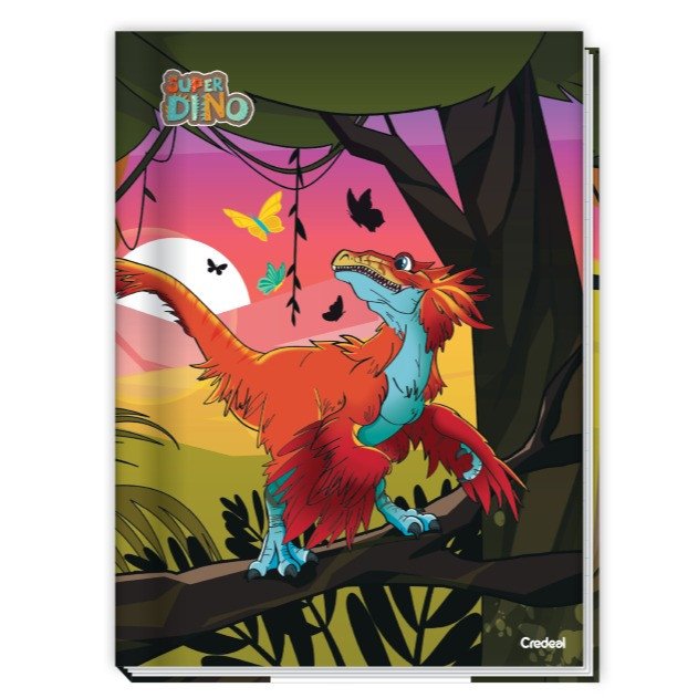 CADERNO BROCHURA PEQUENO SUPER DINO - 80 FOLHAS
