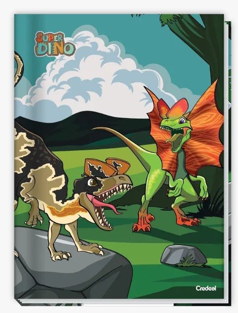 CADERNO BROCHURA PEQUENO SUPER DINO - 80 FOLHAS
