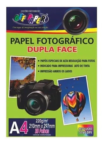 PAPEL FOTOGRÁFICO DUPLA FACE - 20 FOLHAS (220g/m²)