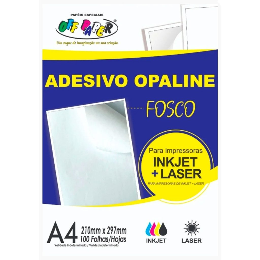 ADESIVO OPALINE FOSCO - 100 FOLHAS