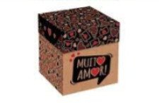 CAIXA DE PRESENTE QUADRADA MUITO AMOR P (11,5X11,5X12,5CM)