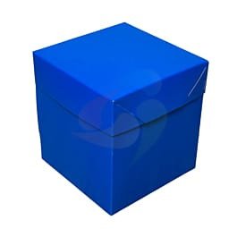 CAIXA DE PRESENTE QUADRADA AZUL P (11,5X11,5X12,5CM)