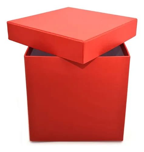 CAIXA DE PRESENTE QUADRADA VERMELHA G (17,5x17,5x18,5CM)