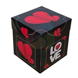 CAIXA DE PRESENTE QUADRADA LOVE G (17,5x17,5x18,5CM)