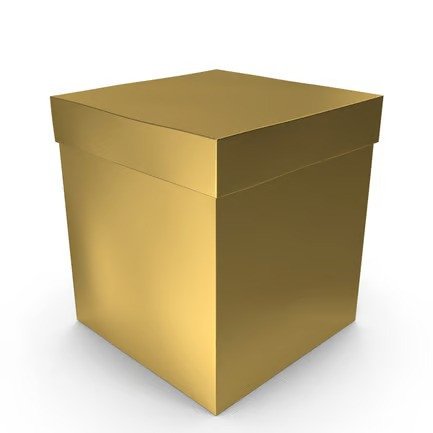 CAIXA DE PRESENTE QUADRADA DOURADA M (14,5X14,5X15,5CM)