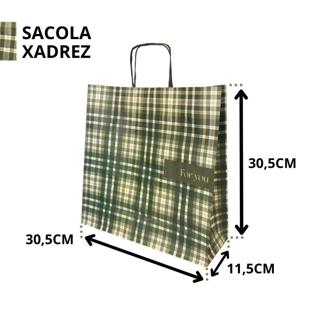 SACOLA DE PRESENTE - 30,5x11,5x30,5