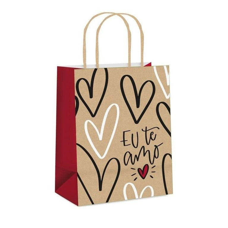 SACOLA DE PRESENTE EU TE AMO - 26x19,5x9,5 CM