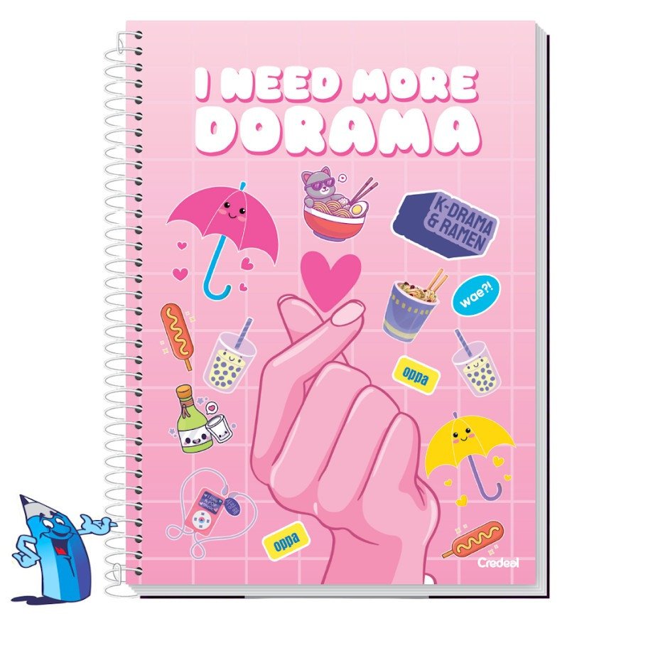 CADERNO I NEED MORE DORAMA - 320 FOLHAS