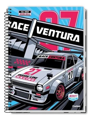 CADERNETA 1/4 SUPERCARS - 200 FOLHAS