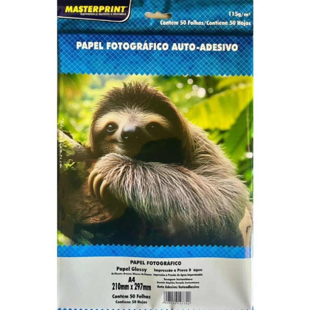 PAPEL FOTOGRÁFICO AUTO-ADESIVO - 50 FOLHAS (115G)