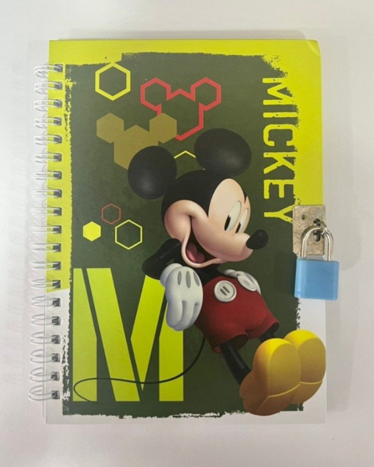 DIÁRIO A5 MICKEY MOUSE COM CADEADO - 48 FOLHAS