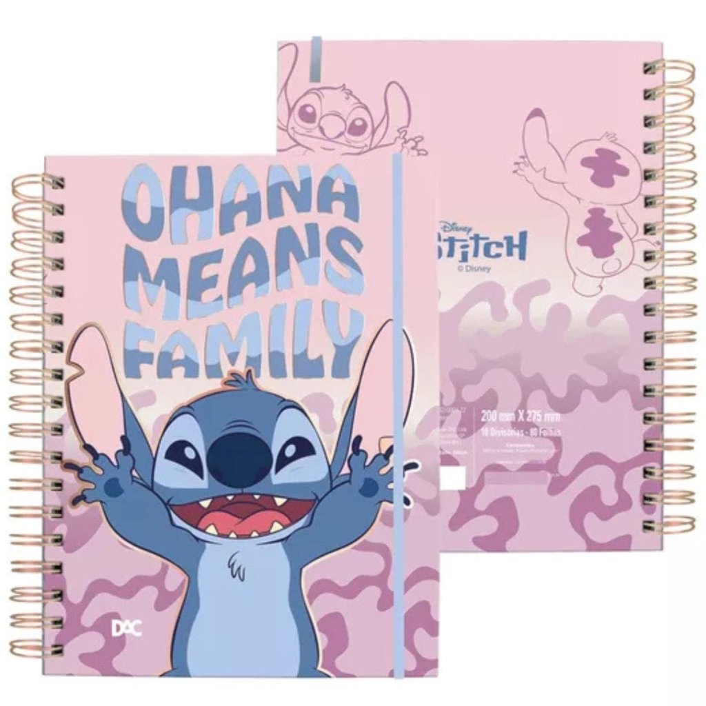 CADERNO INTELIGENTE OHANA MEANS FAMILY - 80 FOLHAS