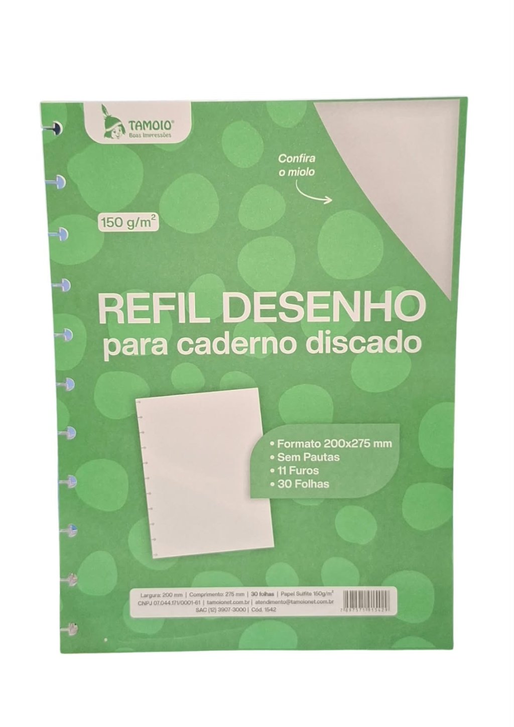 REFIL DESENHO PARA CADERNO DISCADO 11 FUROS - 30 FOLHAS