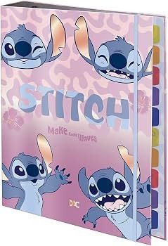 CADERNO ARGOLADO UNIVERSITÁRIO STITCH - 48 FOLHAS