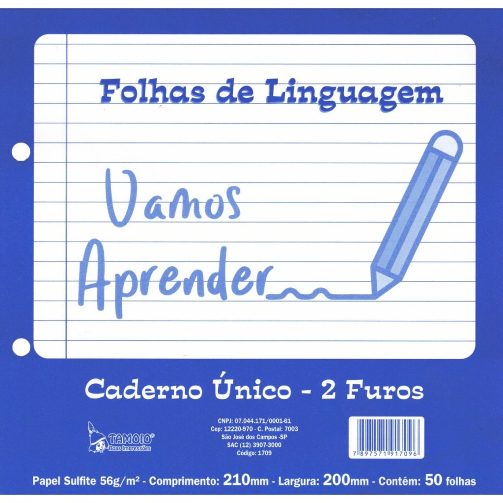 FOLHAS DE LINGUAGEM 2 FUROS - 50 FOLHAS