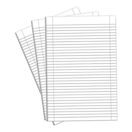PAPEL ALMAÇO PAUTADO COM MARGEM - 10 FOLHAS