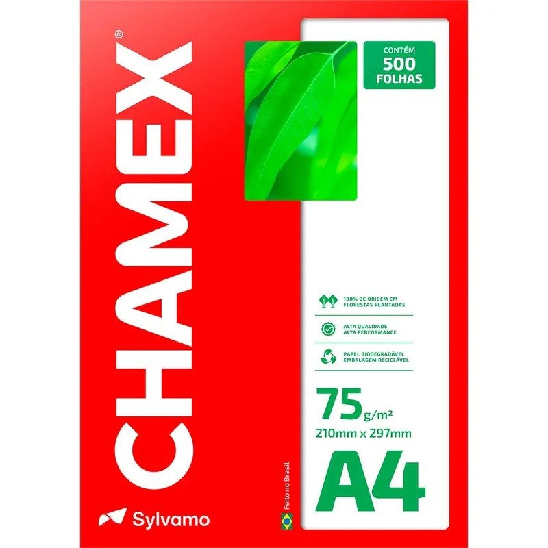 PAPEL SULFITE 75G CHAMEX - 500 FOLHAS