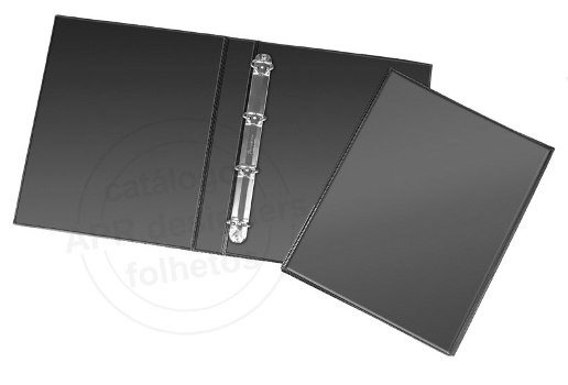 FICHARIO OFICIO 40mm S/ BOLSA 4 ARGOLAS - PRETO