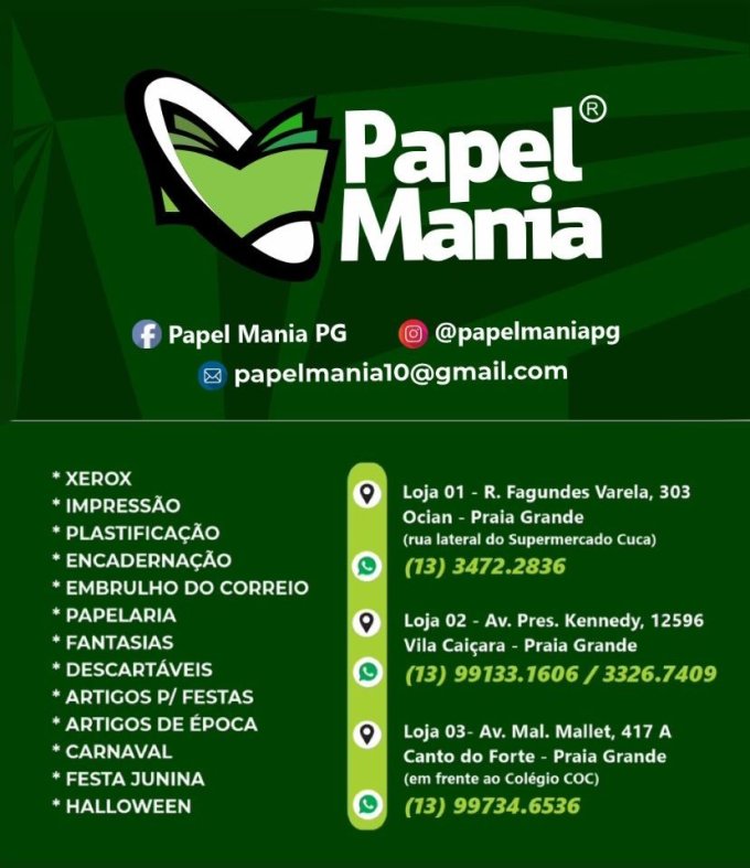 Papel mania PG CNPJ 62.308.439/0001-33