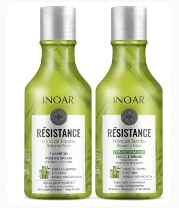 Kit Inoar Resistance Fibra de bambu shampoo 250ml + condicionador 250ml
