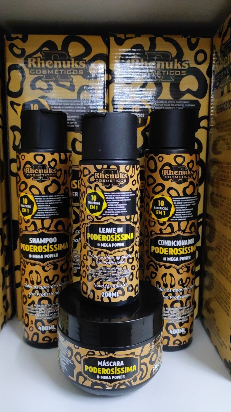 kit sh cond mascara finalizador poderosissima rhenuks