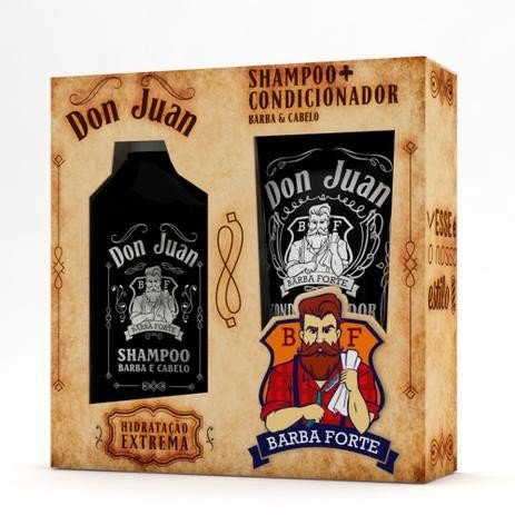 kit shampoo + condicionador barba forte don juan