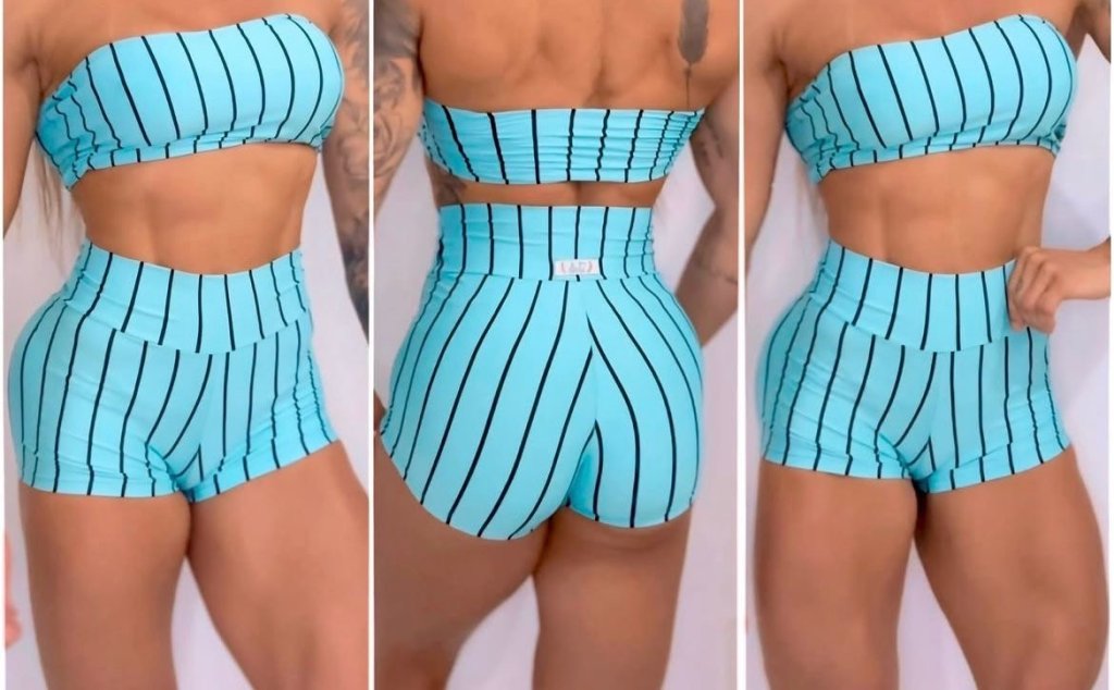 Conjunto de short listra 