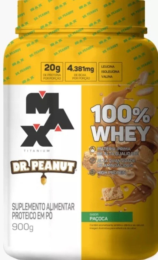 ✅FRETE-GRÁTIS Lançamento WHEY 100% CONCENTRADO (Max Titanium/Dr Peanut ) 50% Proteína Concentrada do Leite