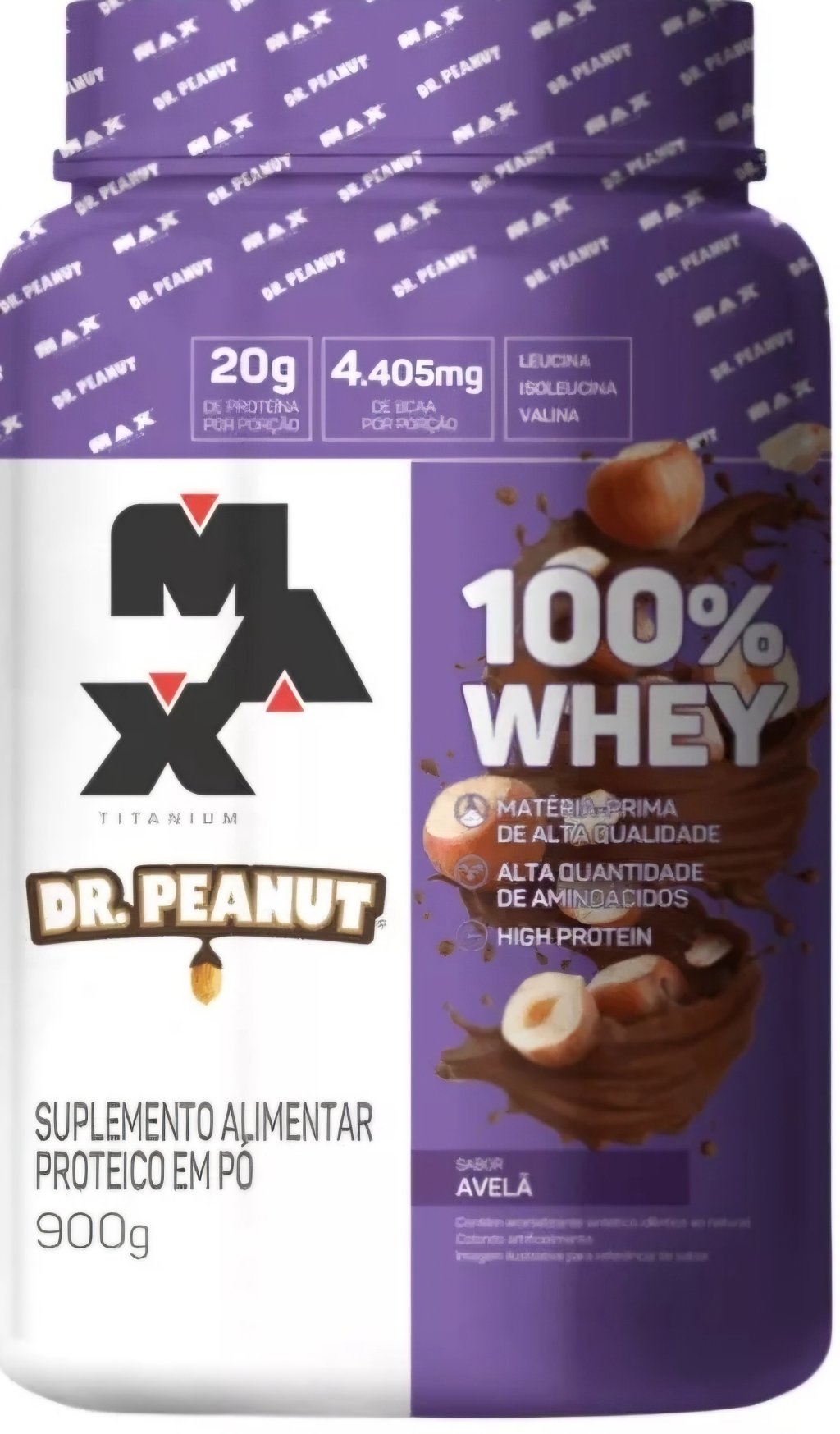 ✅FRETE-GRÁTIS Lançamento WHEY 100% CONCENTRADO (Max Titanium/Dr Peanut ) 50% Proteína Concentrada do Leite