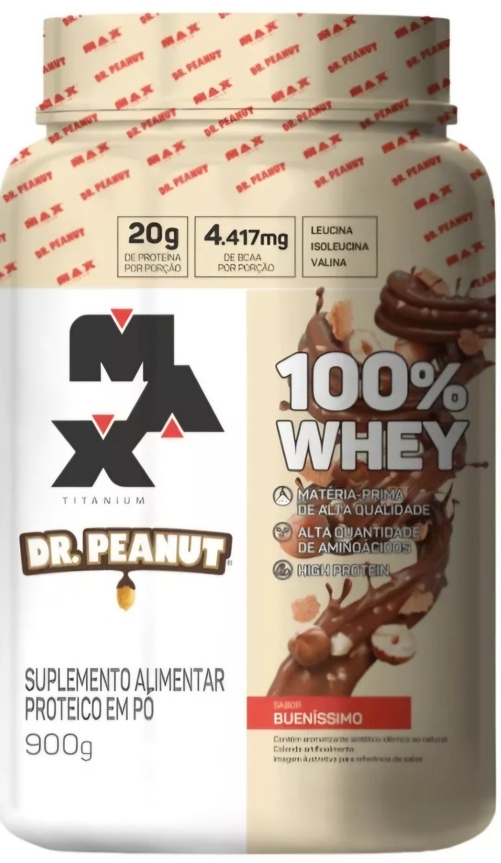 ✅FRETE-GRÁTIS Lançamento WHEY 100% CONCENTRADO (Max Titanium/Dr Peanut ) 50% Proteína Concentrada do Leite