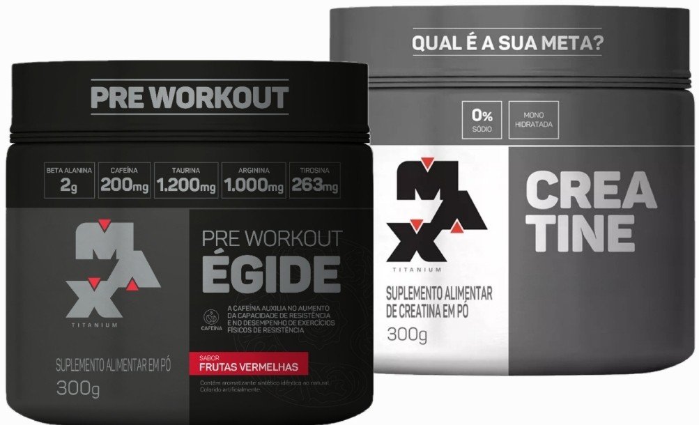 Kit Égide 300g + Creatina 300g 100% Pura (Max Titanium)