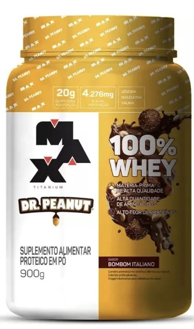 Lançamento WHEY 100% CONCENTRADO (Max Titanium/Dr Peanut ) 50% Proteína Concentrada do Leite