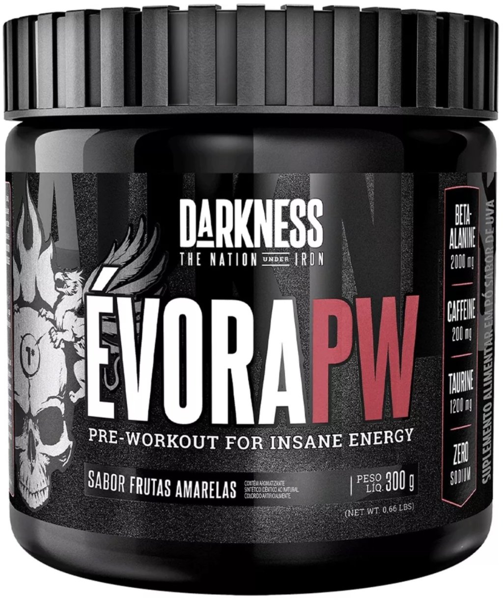 ÉVORA PW (Darkness, Integralmédica) Com Beta Alanina, 200mg de cafeína por dose