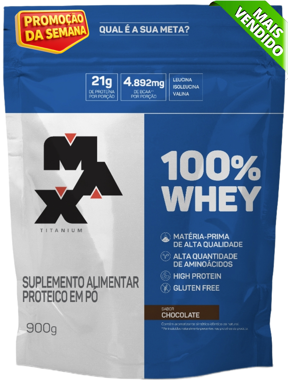 WHEY 100% (Max Titanium) 70% Proteína Concentrada do Leite