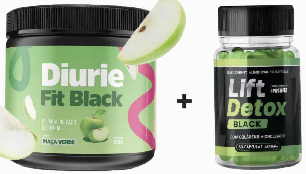 Kit Diuriefit Sabor Maça Verde + Lift Detox BLACK + 5 e-books em PDF sobre emagrecimento