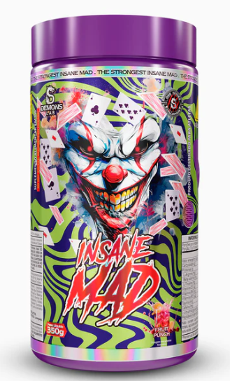 ✅FRETE-GRÁTIS Pré Treino Insane Mad (Embalagem Sonora) Demons Lab -  Com Beta Alanina, 400mg de cafeína por dose