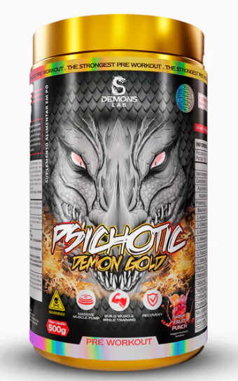 Pré Treino Psichotic Dragon Gold (Demons Lab) Com Beta Alanina, 200mg de cafeína por dose