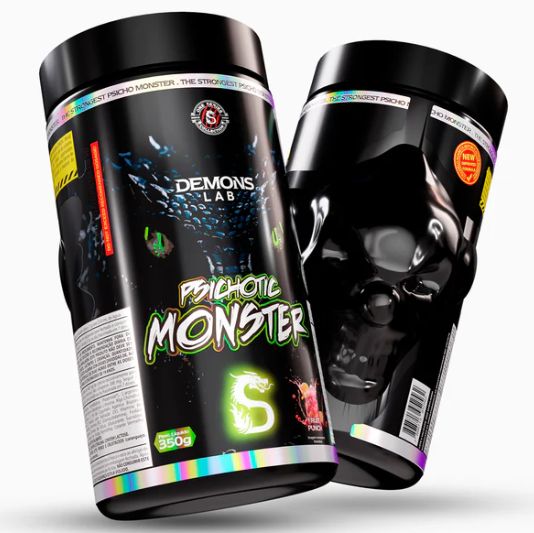 Pré Treino Psichotic Monster (Demons Lab) Com Beta Alanina, 400mg de cafeína por dose