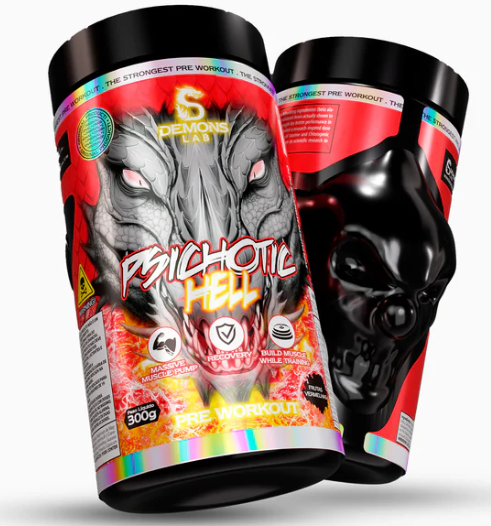 Pré Treino Psichotic Hell (Demons Lab) Com Beta Alanina, 400mg de cafeína por dose