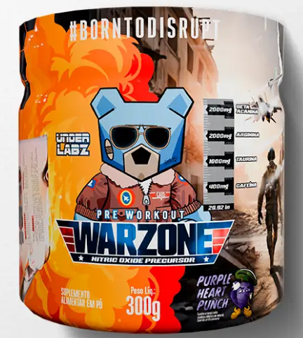 Warzone  (Under Labz) Com Beta Alanina, 400mg de cafeína por dose