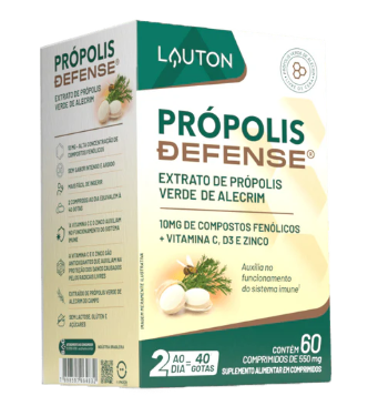 PROPOLIS DEFENSE Extrato de Própolis Verde de Alecrim com Vitamina C + D3 e Zinco (Lauton Nutrition)