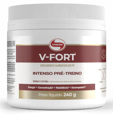 V-Fort (Vitafor) Com Beta Alanina, 200mg de cafeína por dose
