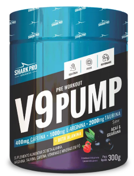 V9 Pump (Shark Pro) Com Beta Alanina, 400mg de cafeína por dose
