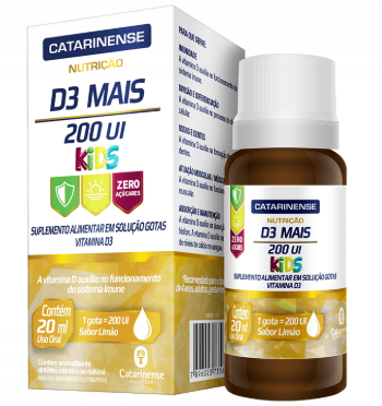 Vitamina D3 Mais Kids 200 UI (Catarinense)