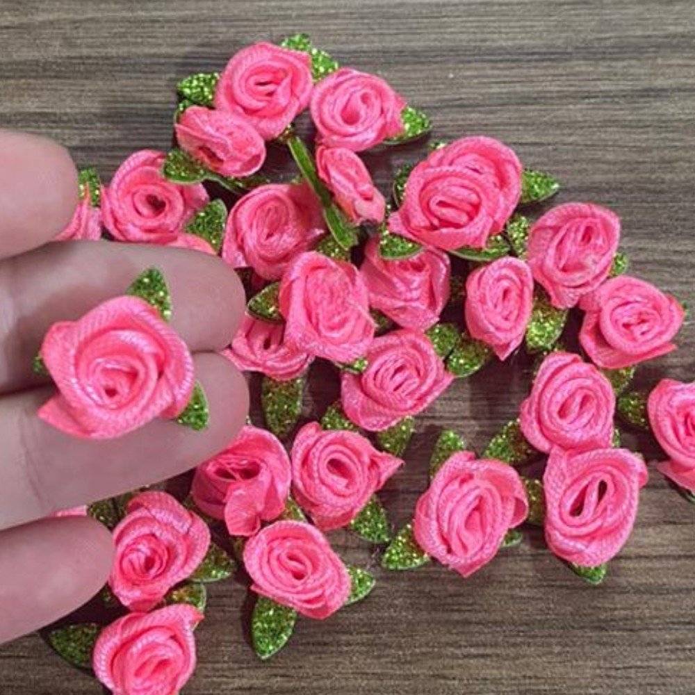 Adesivo Flor Rosa com folhas