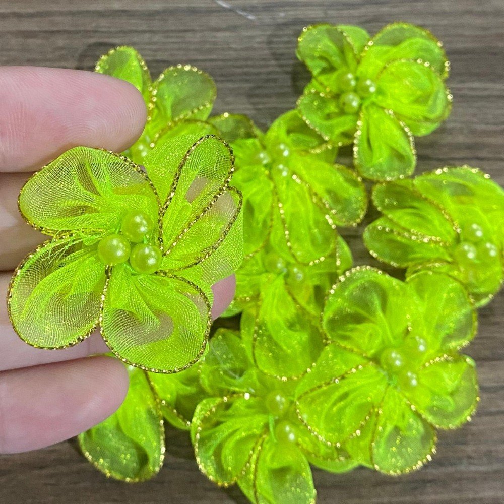Flor Adesiva Verde Neon